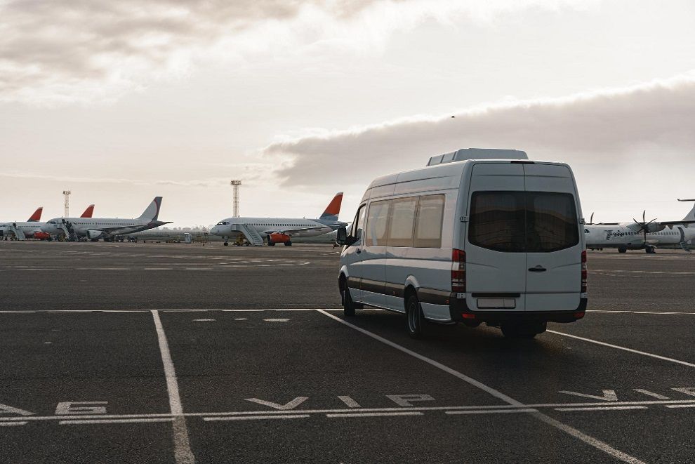 minibus parking lot airport